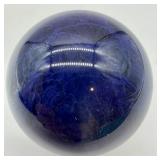 Blue Smelted Quartz Crystal Sphere With Stand
