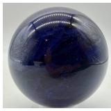 Blue Smelted Quartz Crystal Sphere With Stand