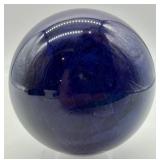 Blue Smelted Quartz Crystal Sphere With Stand