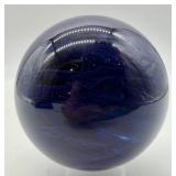 Blue Smelted Quartz Crystal Sphere With Stand