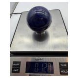 Blue Smelted Quartz Crystal Sphere With Stand