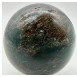 Polished Moss Agate Stone Sphere With Stand