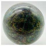 Polished Moss Agate Stone Sphere With Stand