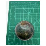 Polished Moss Agate Stone Sphere With Stand