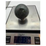 Polished Moss Agate Stone Sphere With Stand