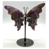 Amethyst Butterfly Sculpture on Stand