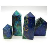 Natural Blue Azurite Malachite Points (Lot of 4)