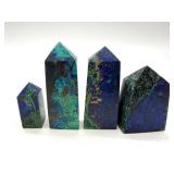 Natural Blue Azurite Malachite Points (Lot of 4)