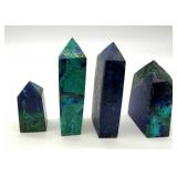 Natural Blue Azurite Malachite Points (Lot of 4)