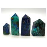Natural Blue Azurite Malachite Points (Lot of 4)
