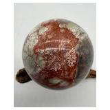 Polished Mexican Crazy Lace Stone Sphere on Driftwood Stand