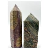 Desert Jasper & Ocean Jasper Obelisks (Lot of 2)