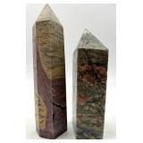 Desert Jasper & Ocean Jasper Obelisks (Lot of 2)