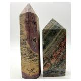 Desert Jasper & Ocean Jasper Obelisks (Lot of 2)