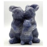 Carved Stone Rabbit & Tree Figurines (Lot of 2)