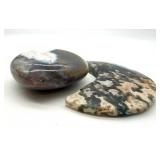 Ocean Jasper & Moss Agate Stone Carvings (Lot of 2)