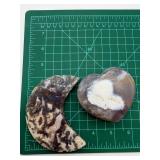 Ocean Jasper & Moss Agate Stone Carvings (Lot of 2)