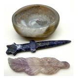 Polished Stone Carving Mixed Lot of 3