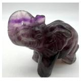 Amethyst Elephant Carving Figurine