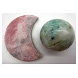 Phoenix Pine Sphere & Pink Amethyst Moon Stone Mixed Lot