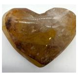 Polished Maligano Jasper and Hematoid Quartz Stone Heart Carvings (Lot of 2)