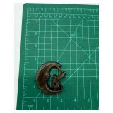 Carved Natural Obsidian Moon With Fairy Figurine