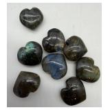 Polished Labradorite Heart Stones (Lot of 8)