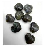 Polished Labradorite Heart Stones (Lot of 8)