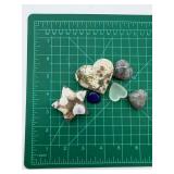 Carved Polished Stone Hearts & Star Mixed Lot of 6