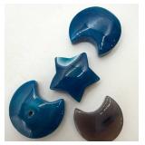 Decorative Stone Moon and Star Pieces (Lot of 4)