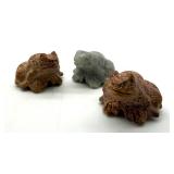 Carved Stone Frog Figurines (Lot of 3)