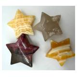 Carved Stone Star Paperweights (Lot of 4)