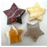 Carved Stone Star Paperweights (Lot of 4)