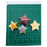 Carved Stone Star Paperweights (Lot of 4)