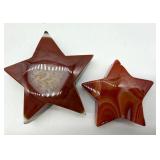Star Shaped Agate with Druzy Stone Carvings (Lot of 2)