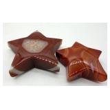 Star Shaped Agate with Druzy Stone Carvings (Lot of 2)