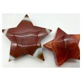 Star Shaped Agate with Druzy Stone Carvings (Lot of 2)
