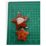 Star Shaped Agate with Druzy Stone Carvings (Lot of 2)