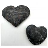 Heart-Shaped Jasper Stone Carvings Set of 2