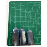 Polished Stone Agate Quartz Point Display Set (Lot of 3)