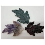 Carved Stone Leaf Set (Lot of 3)