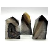 Polished Stone Crystal Towers (Lot of 3)