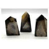 Polished Stone Crystal Towers (Lot of 3)