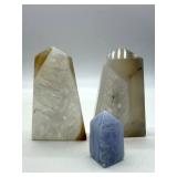 Quartz Point Towers & Blue Chalcedony Tower 3-Piece Set
