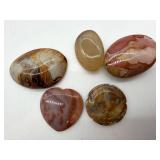 Polished Agate Cabochon Stone Set (Lot of 5)