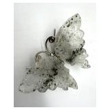 Carved Moss Agate Stone Butterfly