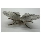 Carved Moss Agate Stone Butterfly