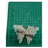 Carved Moss Agate Stone Butterfly