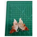 Carved Fire Quartz Stone Butterfly