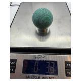 Malachite Sphere on Wood Display Stand